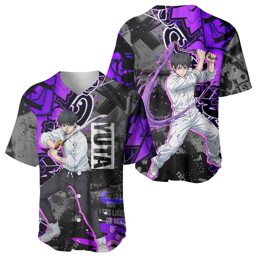 Yuta Okkotsu Jujutsu Kaisen Baseball Jersey Neon Graffiti Anime Fusion