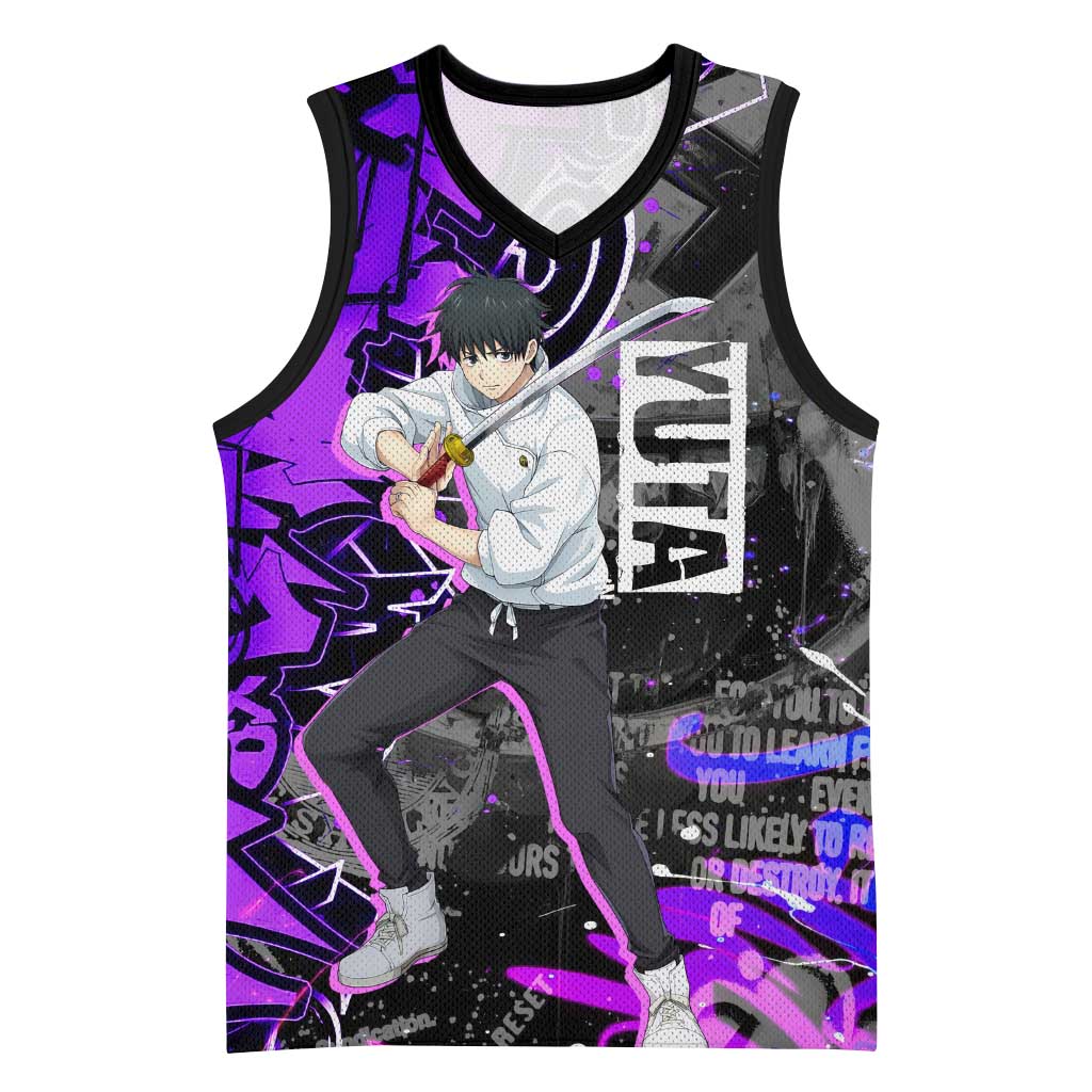 Yuta Okkotsu Jujutsu Kaisen Basketball Jersey Neon Graffiti Anime Fusion