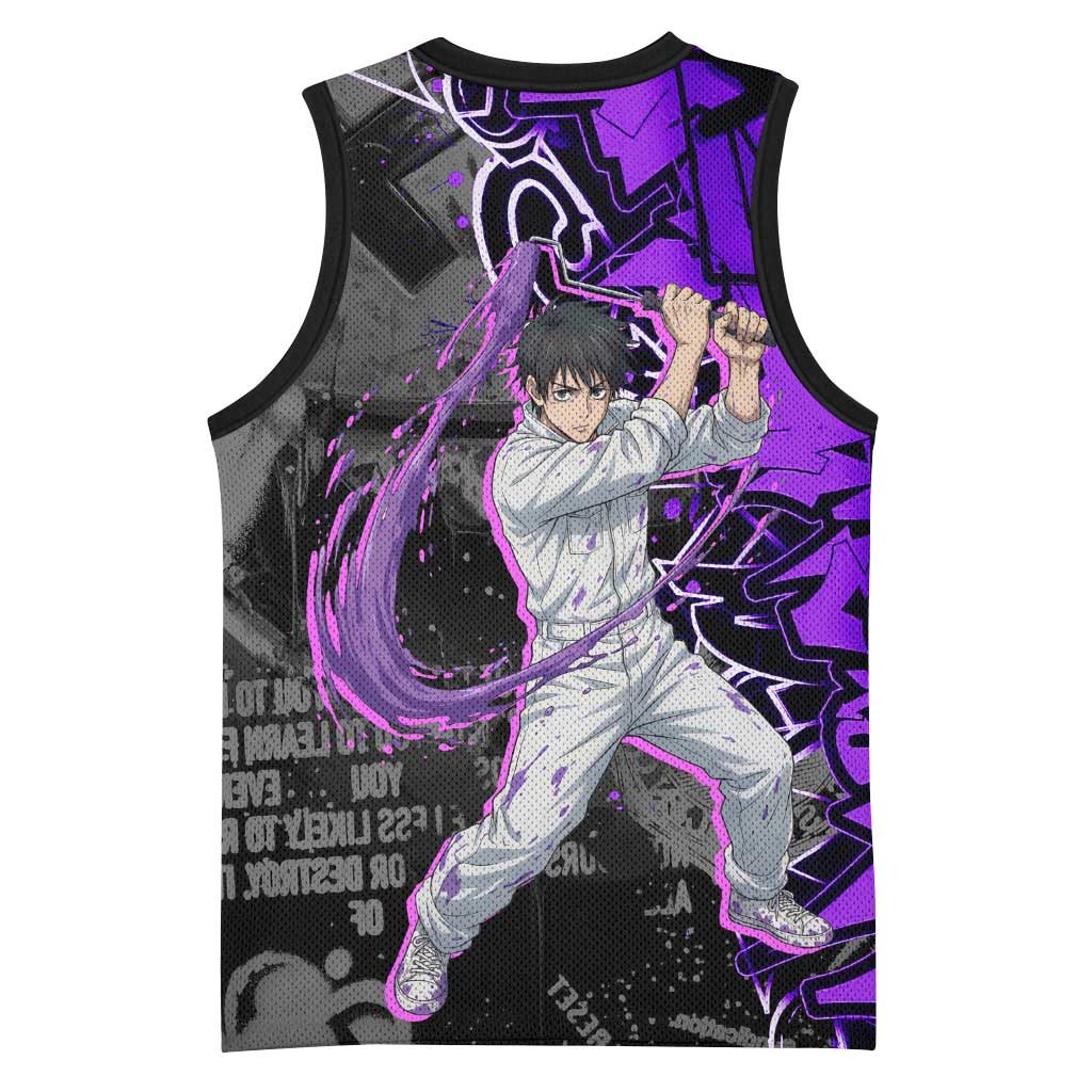 Yuta Okkotsu Jujutsu Kaisen Basketball Jersey Neon Graffiti Anime Fusion