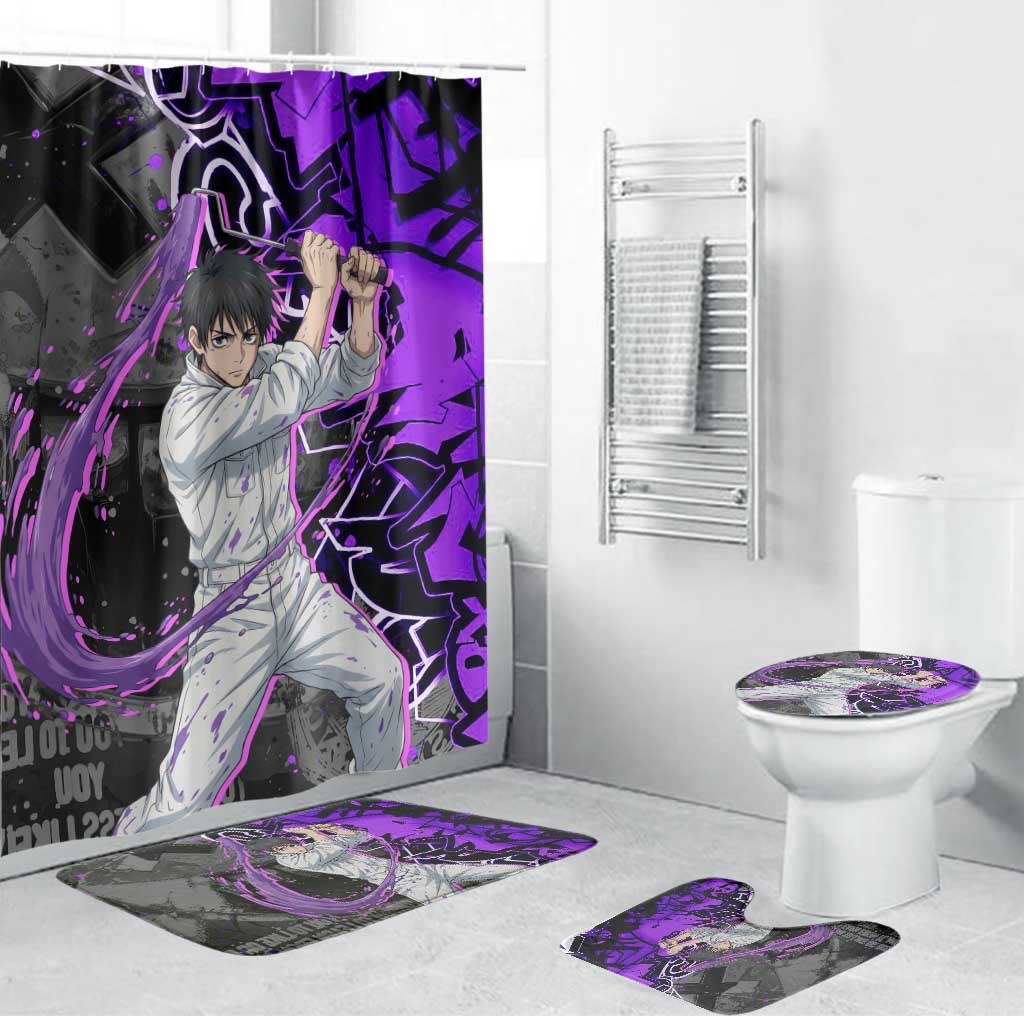 Yuta Okkotsu Jujutsu Kaisen Bathroom Set Neon Graffiti Anime Fusion