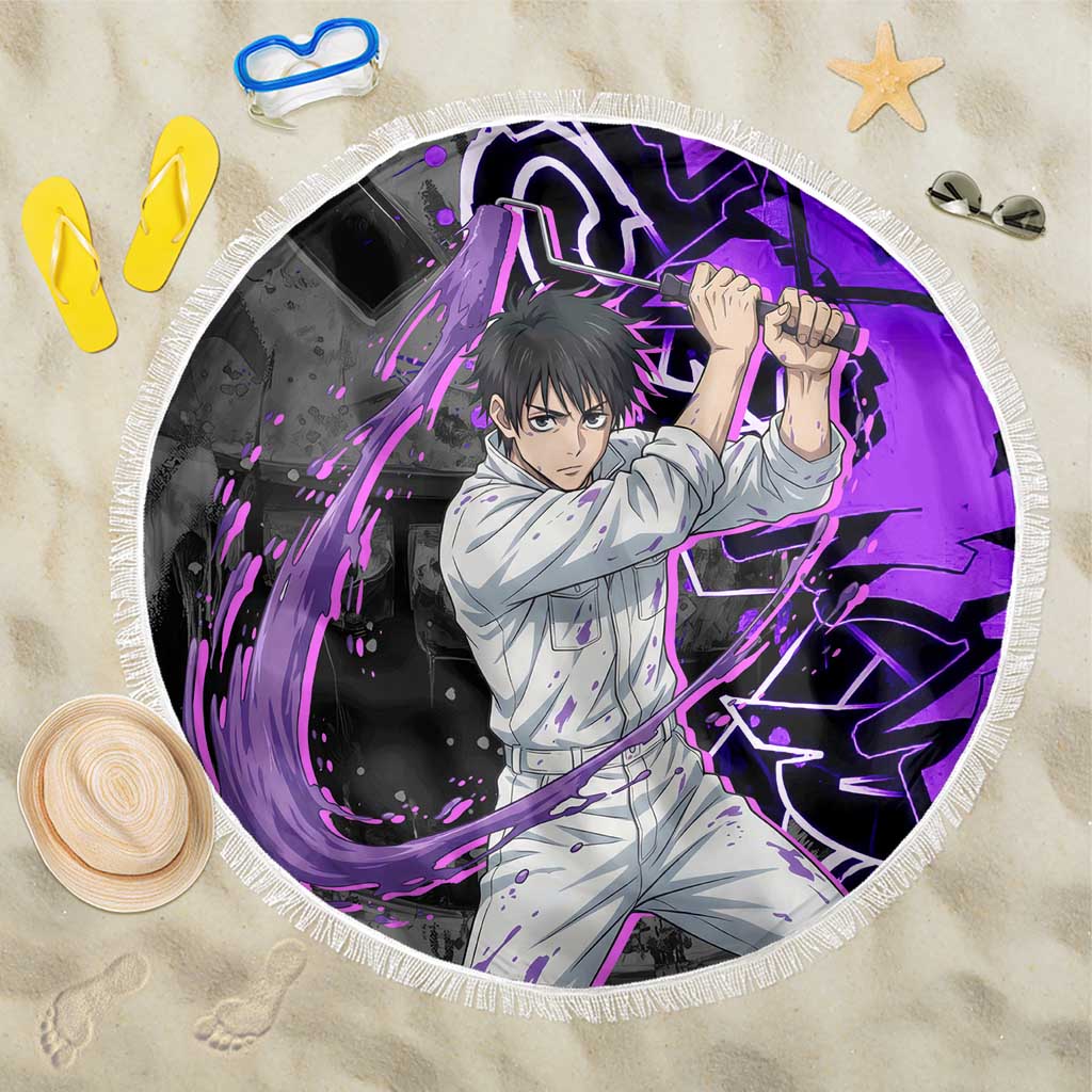 Yuta Okkotsu Jujutsu Kaisen Beach Blanket Neon Graffiti Anime Fusion