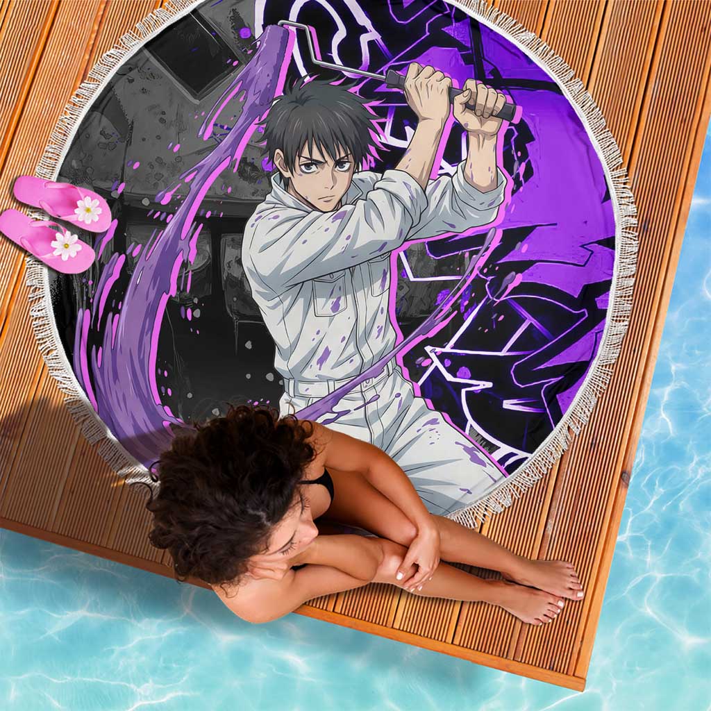 Yuta Okkotsu Jujutsu Kaisen Beach Blanket Neon Graffiti Anime Fusion
