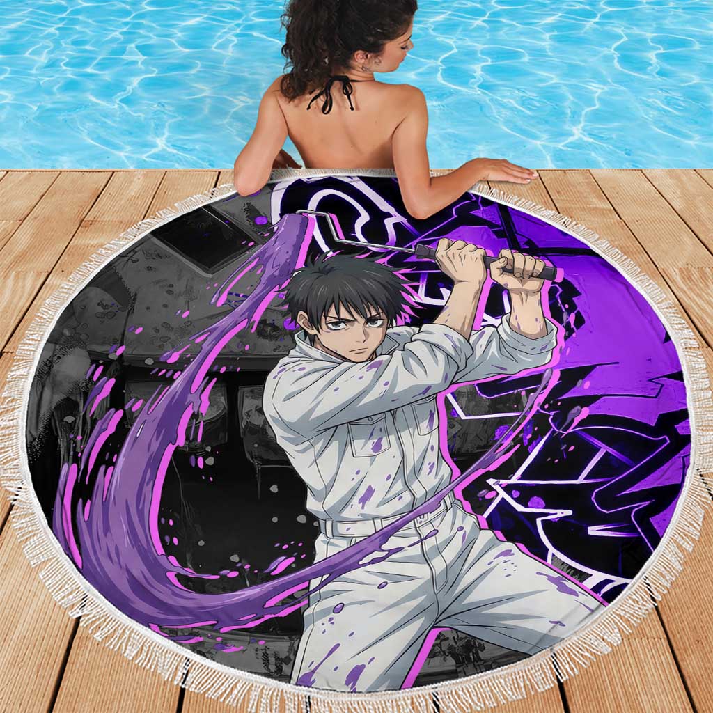 Yuta Okkotsu Jujutsu Kaisen Beach Blanket Neon Graffiti Anime Fusion