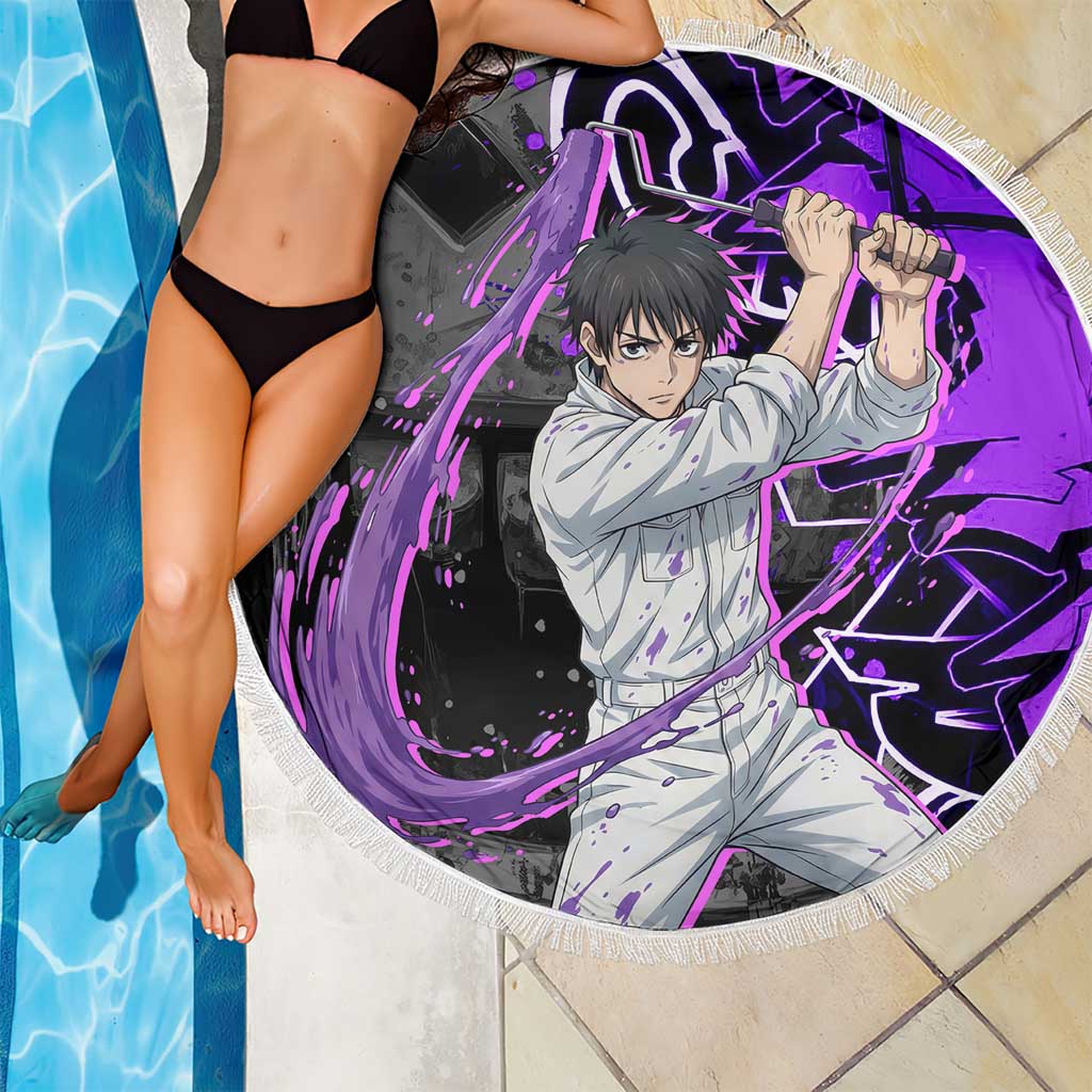 Yuta Okkotsu Jujutsu Kaisen Beach Blanket Neon Graffiti Anime Fusion