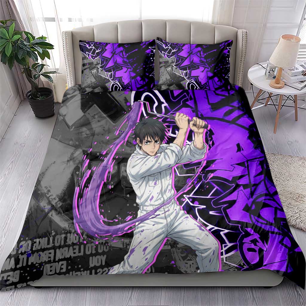 Yuta Okkotsu Jujutsu Kaisen Bedding Set Neon Graffiti Anime Fusion