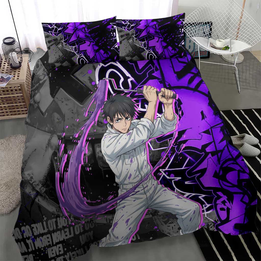 Yuta Okkotsu Jujutsu Kaisen Bedding Set Neon Graffiti Anime Fusion