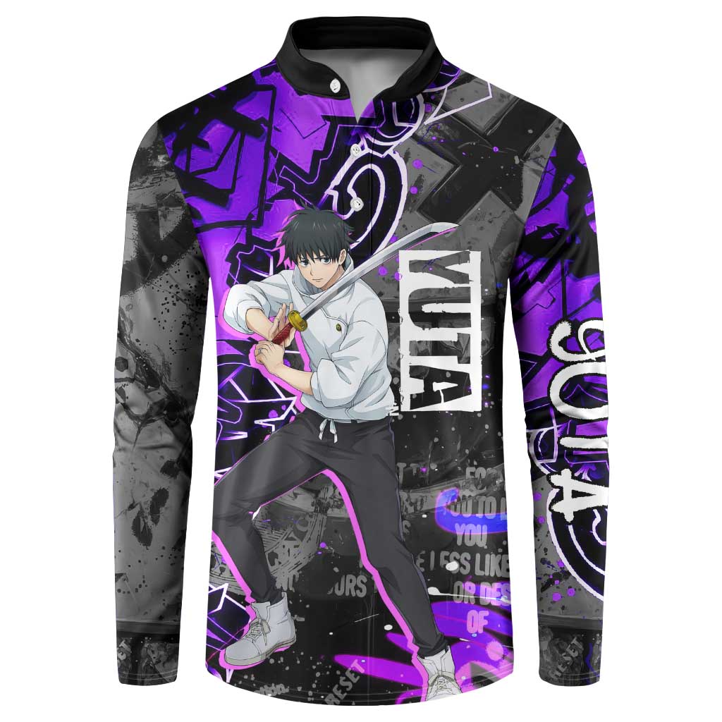 Yuta Okkotsu Jujutsu Kaisen Button Sweatshirt Neon Graffiti Anime Fusion