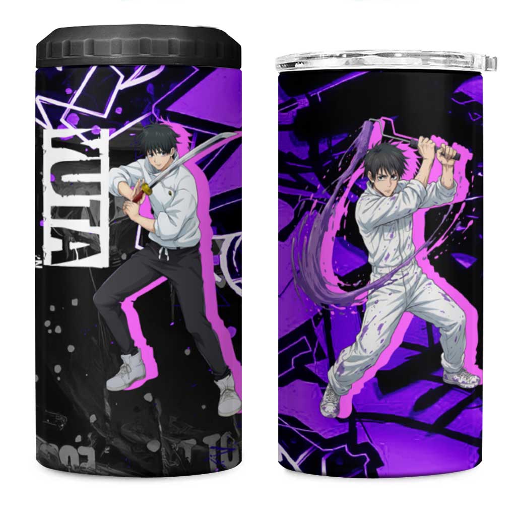Yuta Okkotsu Jujutsu Kaisen 4 in 1 Can Cooler Tumbler Neon Graffiti Anime Fusion