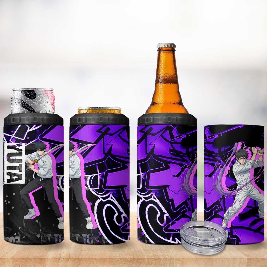 Yuta Okkotsu Jujutsu Kaisen 4 in 1 Can Cooler Tumbler Neon Graffiti Anime Fusion