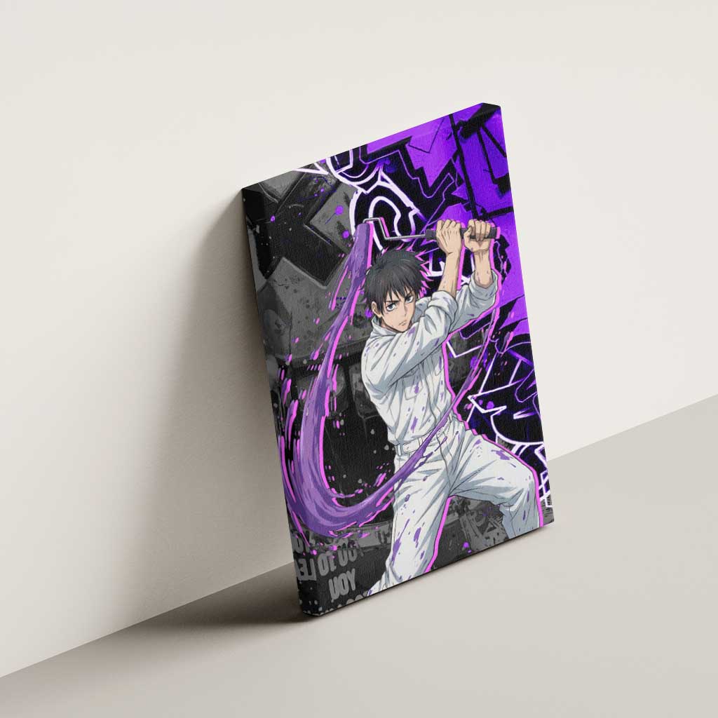 Yuta Okkotsu Jujutsu Kaisen Canvas Wall Art Neon Graffiti Anime Fusion