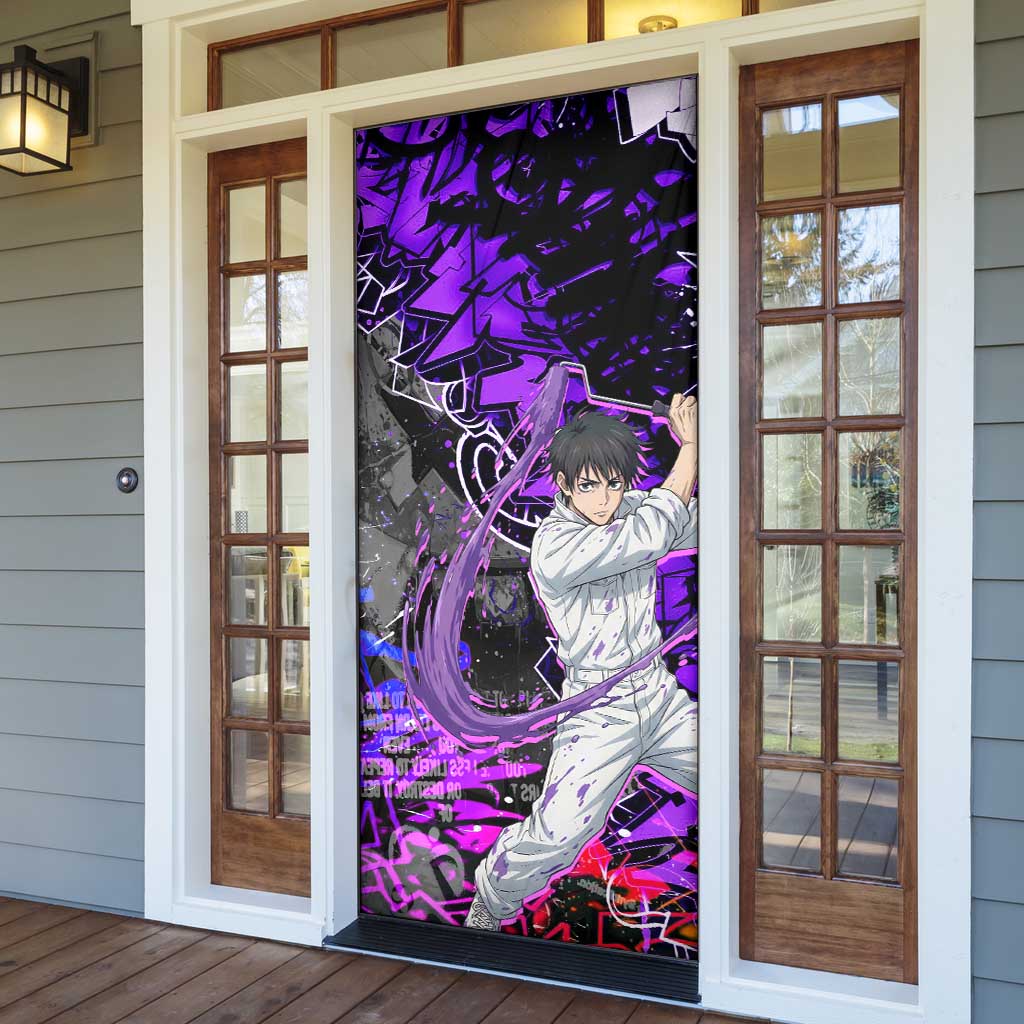 Yuta Okkotsu Jujutsu Kaisen Door Cover Neon Graffiti Anime Fusion