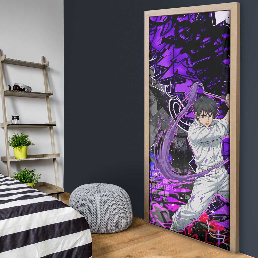 Yuta Okkotsu Jujutsu Kaisen Door Cover Neon Graffiti Anime Fusion