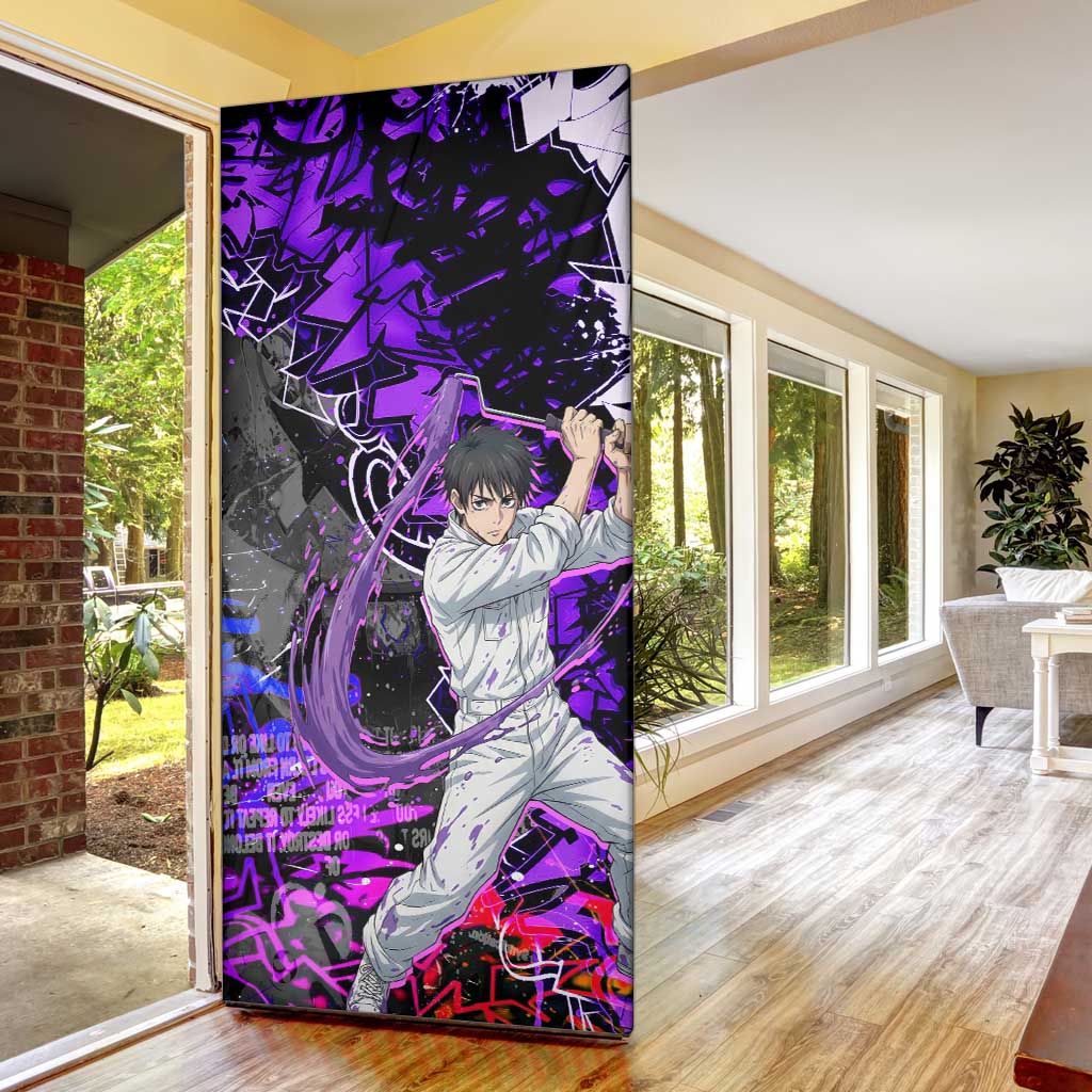 Yuta Okkotsu Jujutsu Kaisen Door Cover Neon Graffiti Anime Fusion