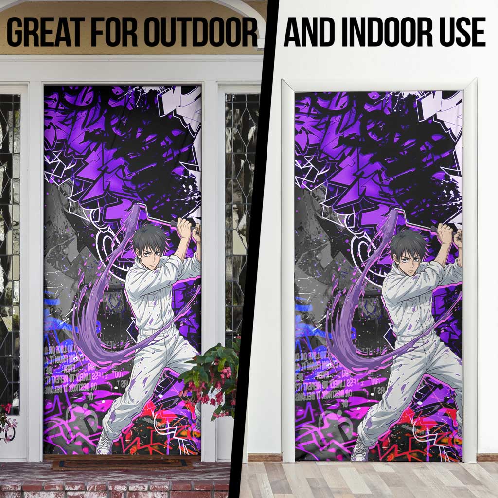Yuta Okkotsu Jujutsu Kaisen Door Cover Neon Graffiti Anime Fusion