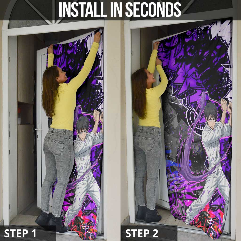 Yuta Okkotsu Jujutsu Kaisen Door Cover Neon Graffiti Anime Fusion