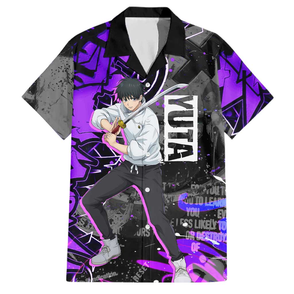 Yuta Okkotsu Jujutsu Kaisen Family Matching Tank Maxi Dress and Hawaiian Shirt Neon Graffiti Anime Fusion