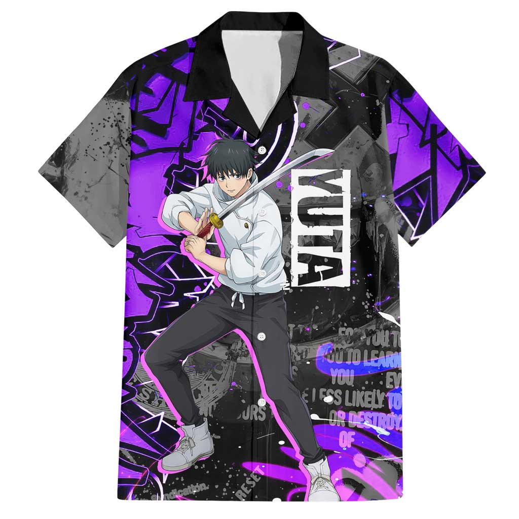 Yuta Okkotsu Jujutsu Kaisen Hawaiian Shirt Neon Graffiti Anime Fusion