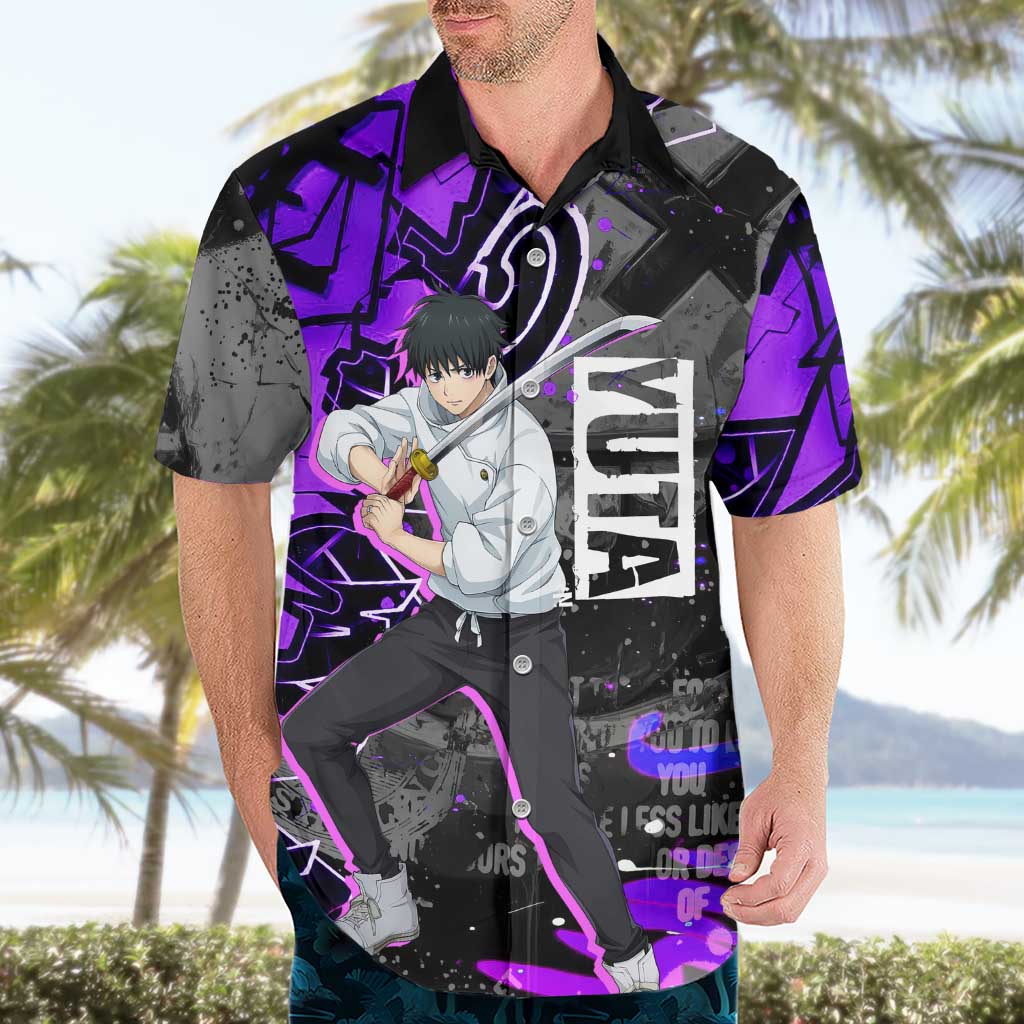 Yuta Okkotsu Jujutsu Kaisen Hawaiian Shirt Neon Graffiti Anime Fusion