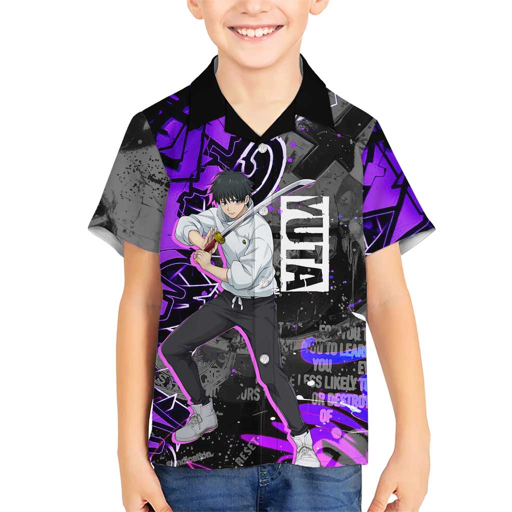 Yuta Okkotsu Jujutsu Kaisen Hawaiian Shirt Neon Graffiti Anime Fusion