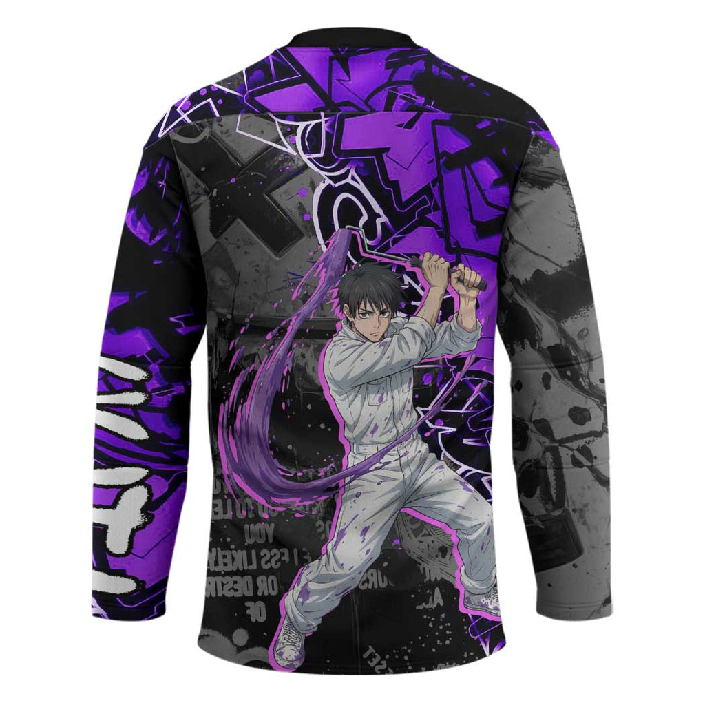 Yuta Okkotsu Jujutsu Kaisen Hockey Jersey Neon Graffiti Anime Fusion