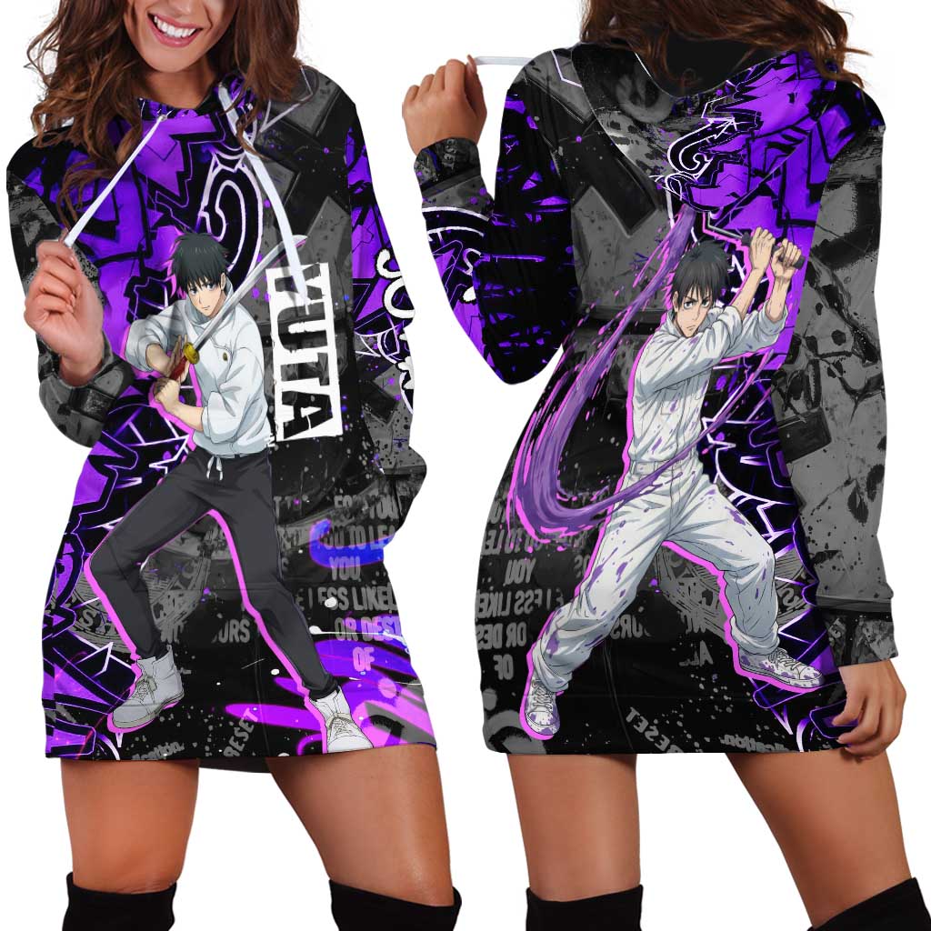 Yuta Okkotsu Jujutsu Kaisen Hoodie Dress Neon Graffiti Anime Fusion