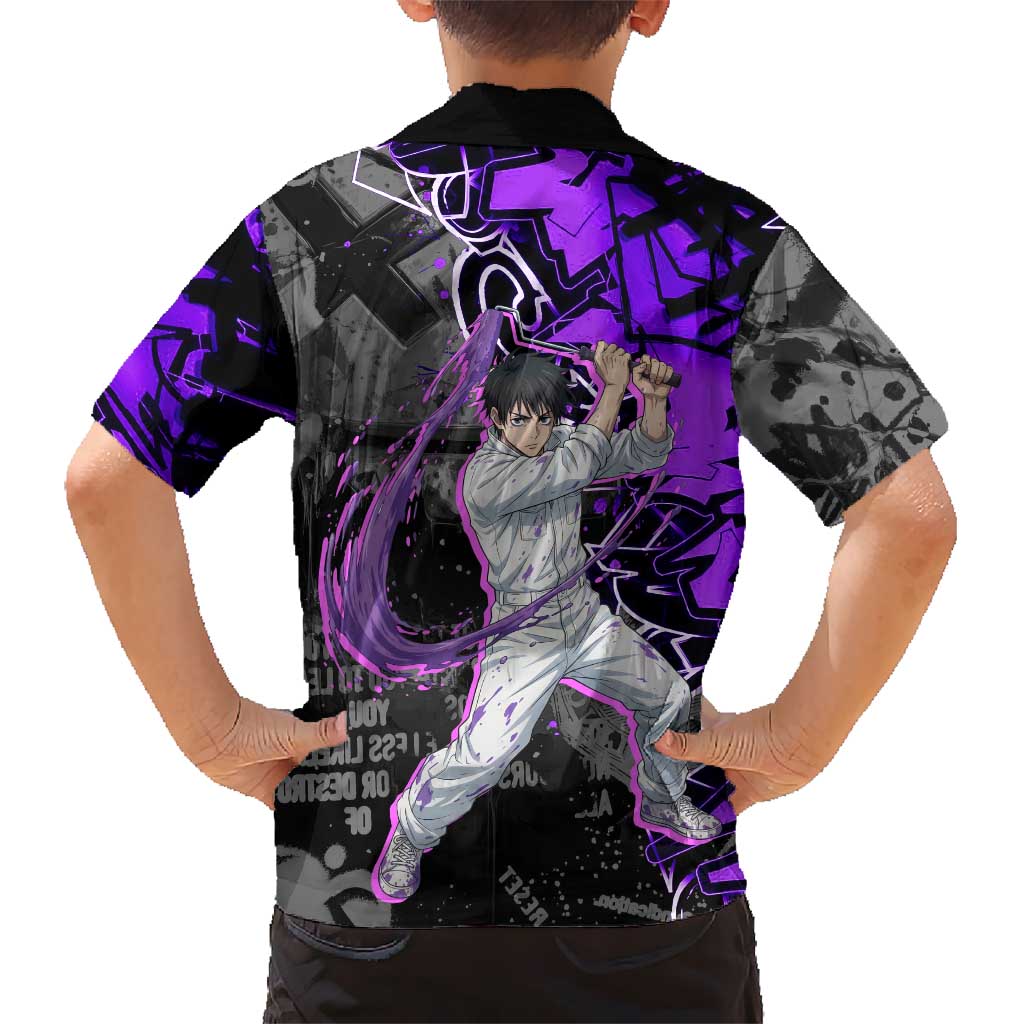 Yuta Okkotsu Jujutsu Kaisen Kid Hawaiian Shirt Neon Graffiti Anime Fusion
