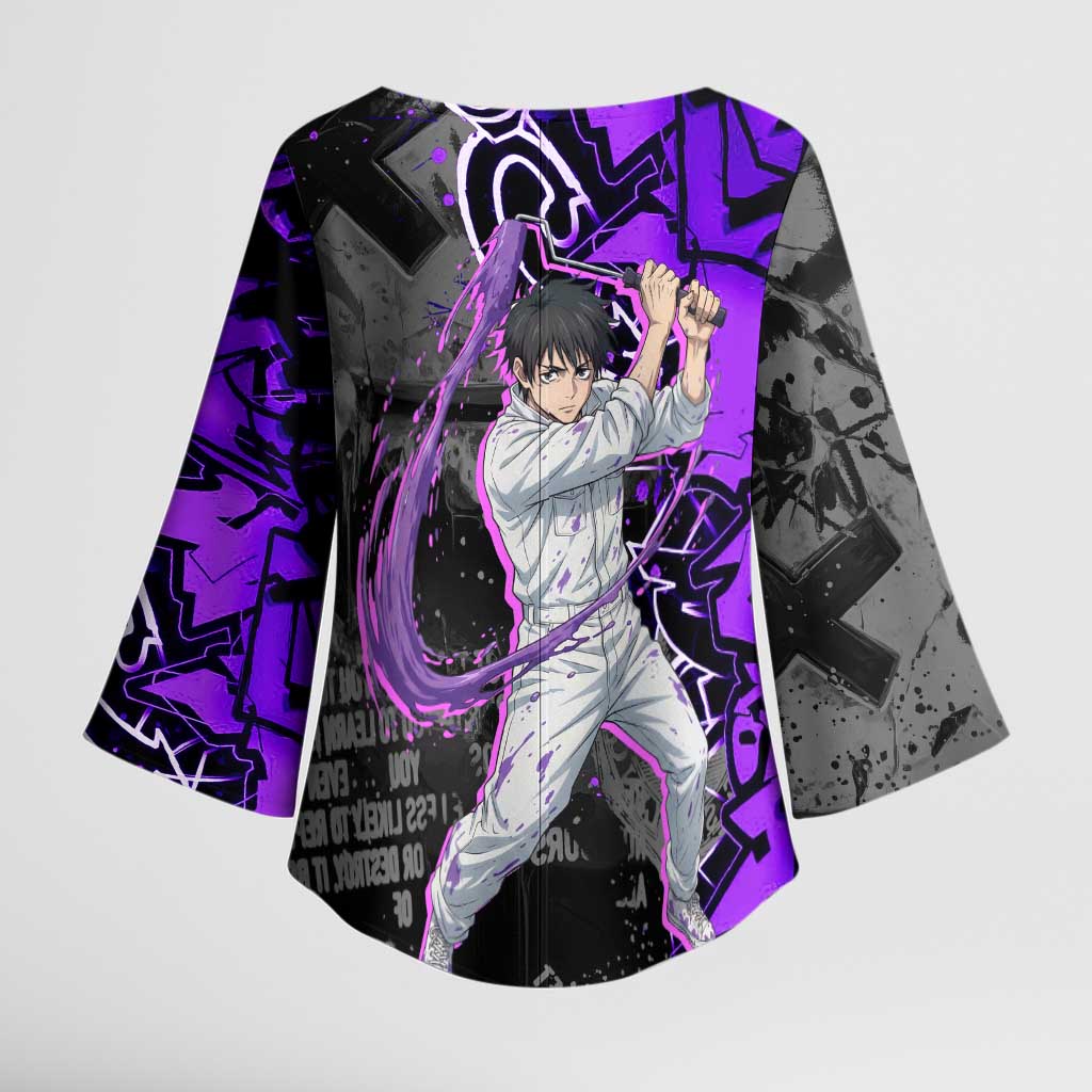 Yuta Okkotsu Jujutsu Kaisen Kimono Sleeve Blouse Neon Graffiti Anime Fusion