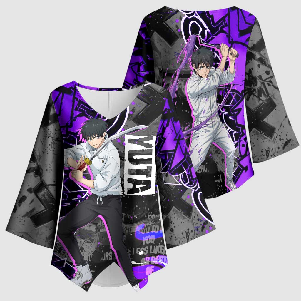 Yuta Okkotsu Jujutsu Kaisen Kimono Sleeve Blouse Neon Graffiti Anime Fusion
