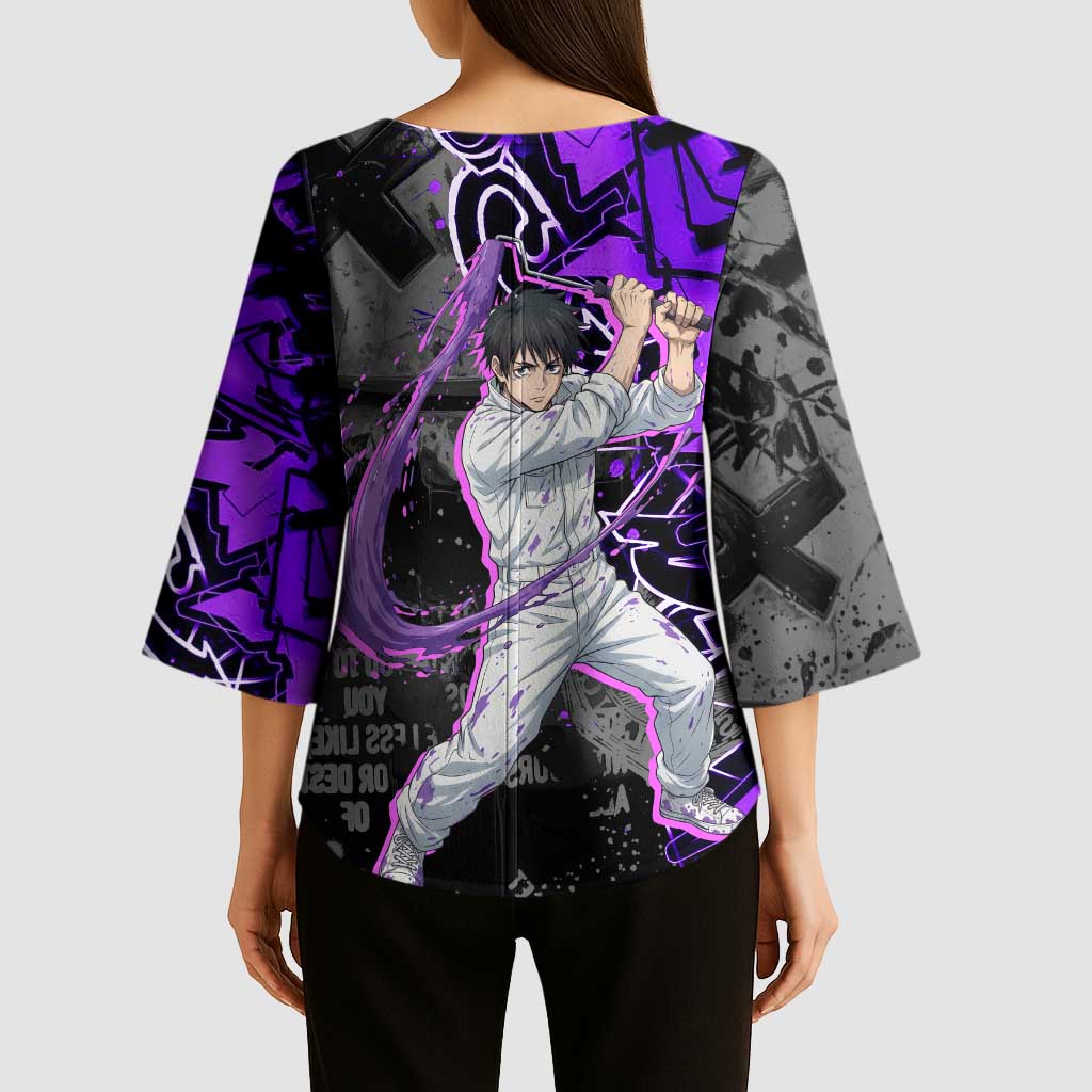 Yuta Okkotsu Jujutsu Kaisen Kimono Sleeve Blouse Neon Graffiti Anime Fusion