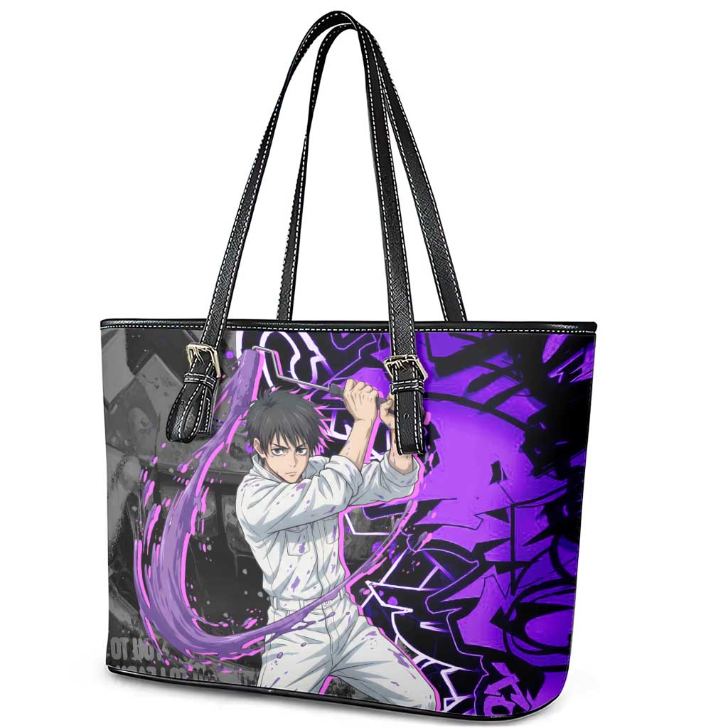 Yuta Okkotsu Jujutsu Kaisen Leather Tote Bag Neon Graffiti Anime Fusion