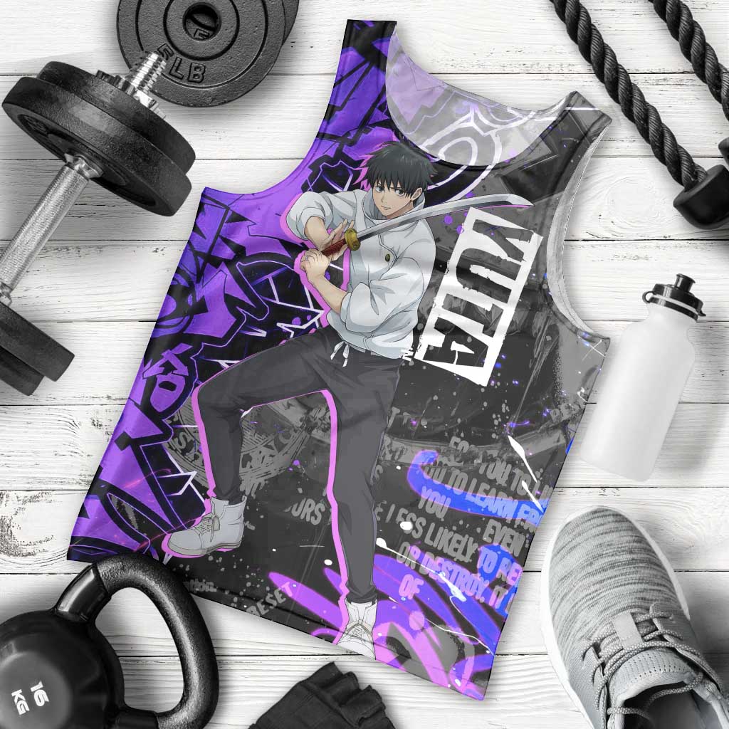 Yuta Okkotsu Jujutsu Kaisen Men Tank Top Neon Graffiti Anime Fusion