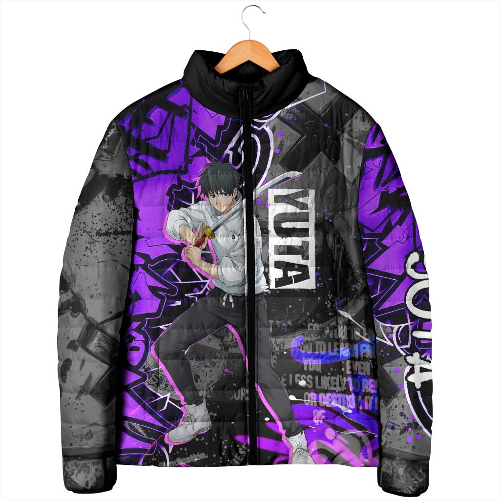 Yuta Okkotsu Jujutsu Kaisen Padded Jacket Neon Graffiti Anime Fusion
