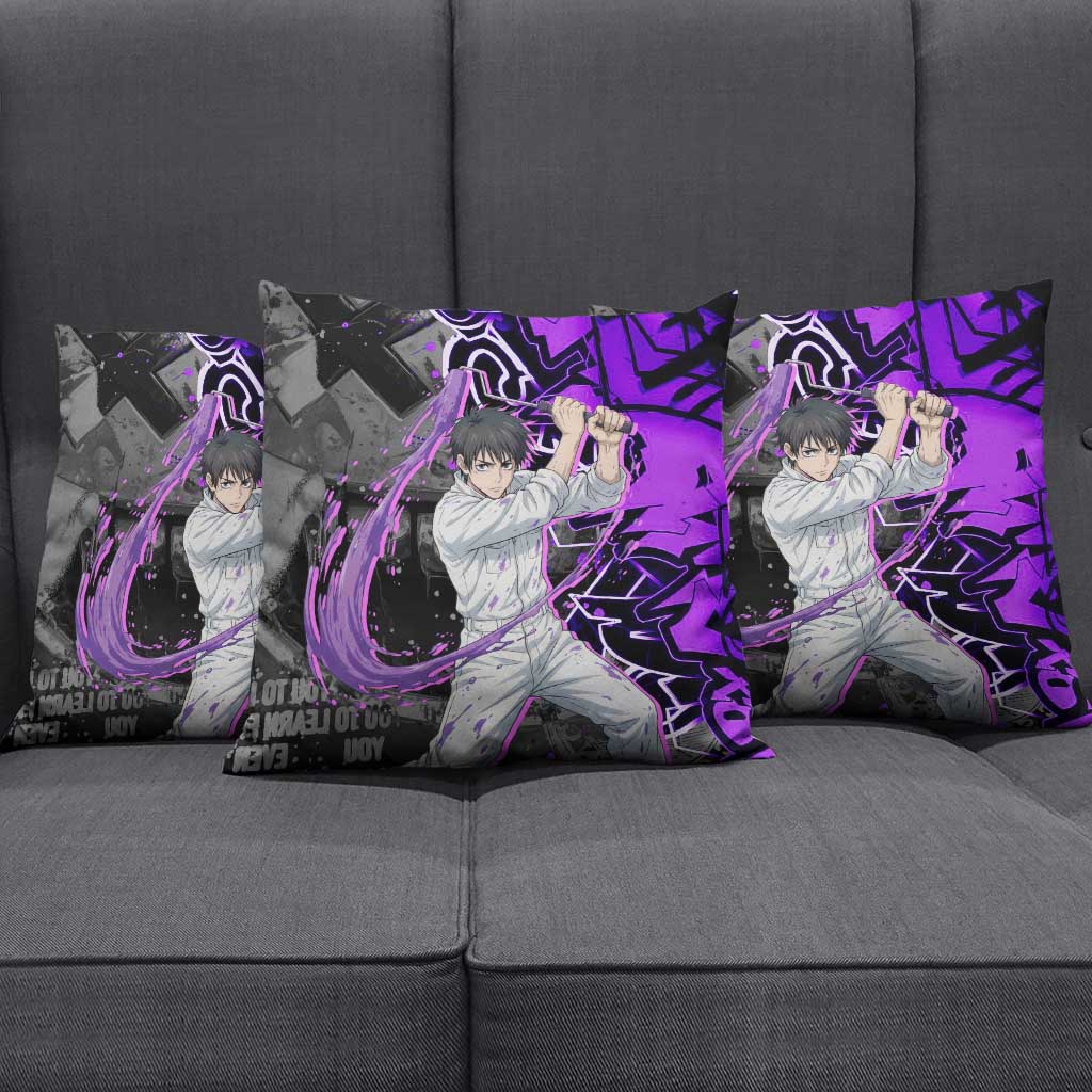 Yuta Okkotsu Jujutsu Kaisen Pillow Cover Neon Graffiti Anime Fusion
