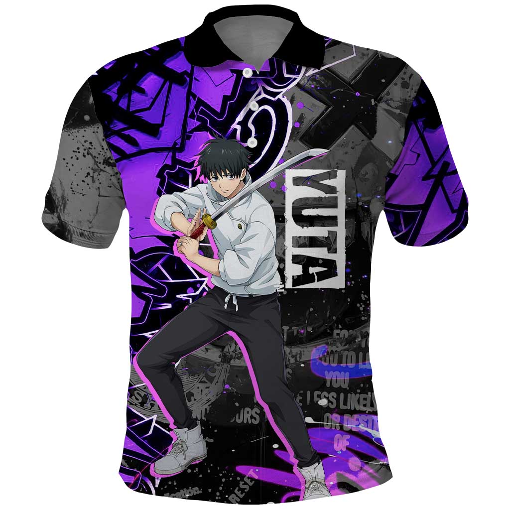 Yuta Okkotsu Jujutsu Kaisen Polo Shirt Neon Graffiti Anime Fusion