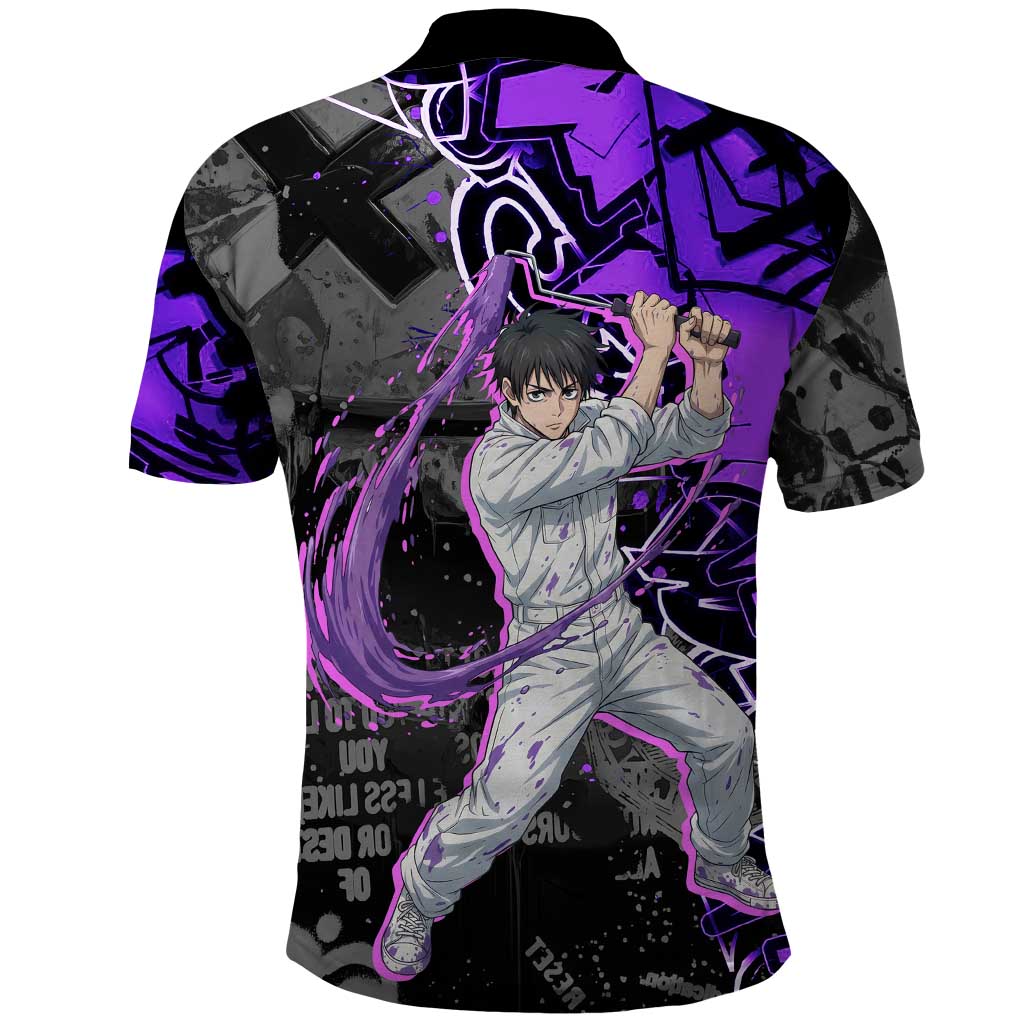 Yuta Okkotsu Jujutsu Kaisen Polo Shirt Neon Graffiti Anime Fusion