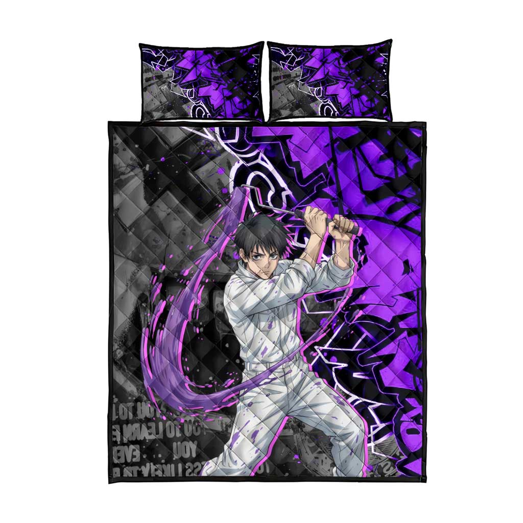 Yuta Okkotsu Jujutsu Kaisen Quilt Bed Set Neon Graffiti Anime Fusion