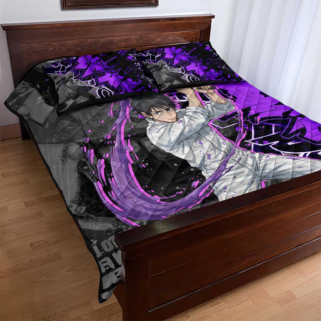 Yuta Okkotsu Jujutsu Kaisen Quilt Bed Set Neon Graffiti Anime Fusion
