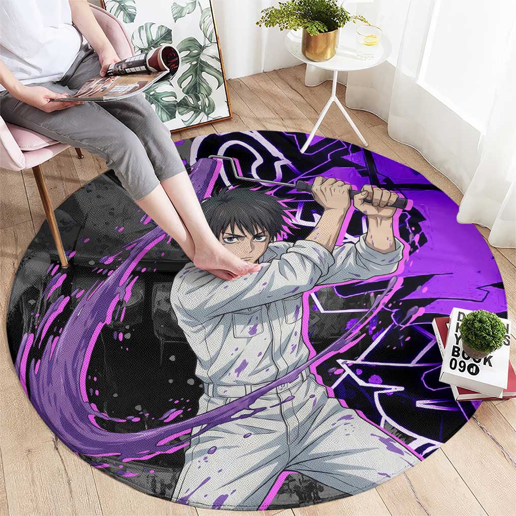 Yuta Okkotsu Jujutsu Kaisen Round Carpet Neon Graffiti Anime Fusion