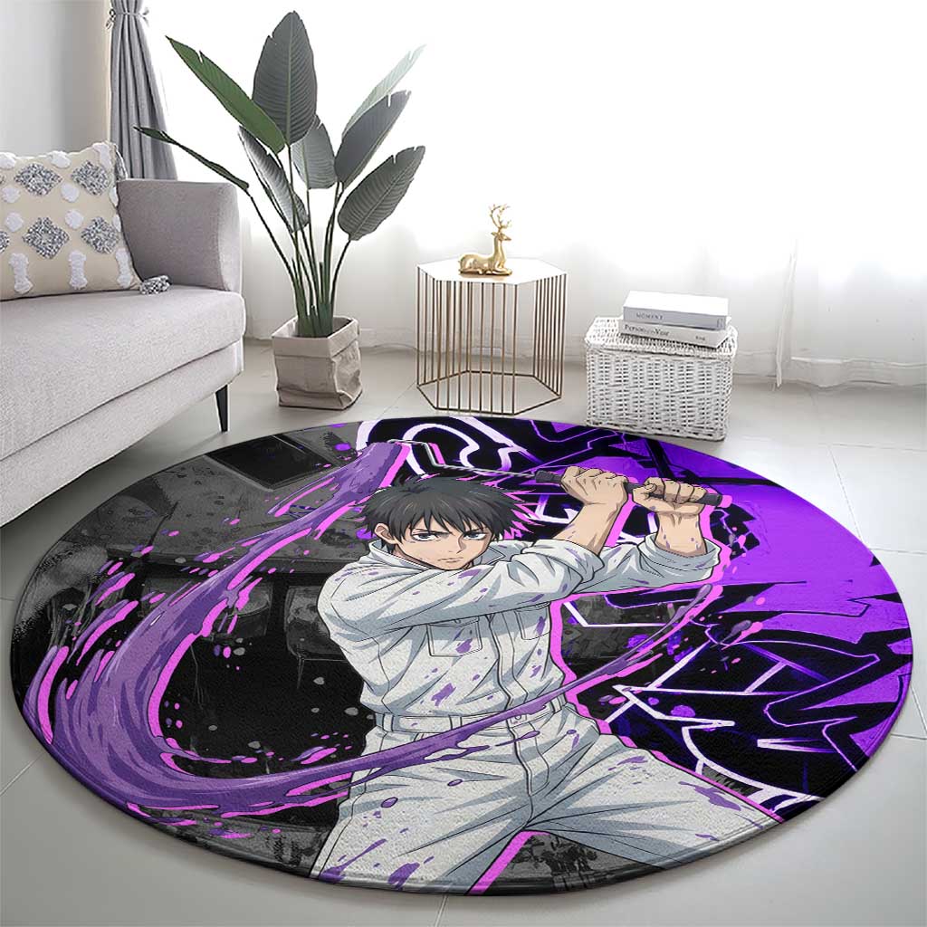 Yuta Okkotsu Jujutsu Kaisen Round Carpet Neon Graffiti Anime Fusion