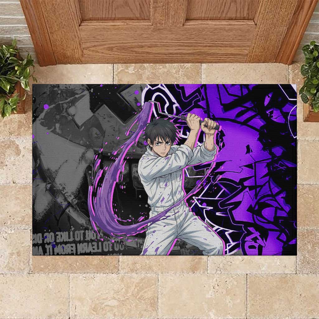 Yuta Okkotsu Jujutsu Kaisen Rubber Doormat Neon Graffiti Anime Fusion