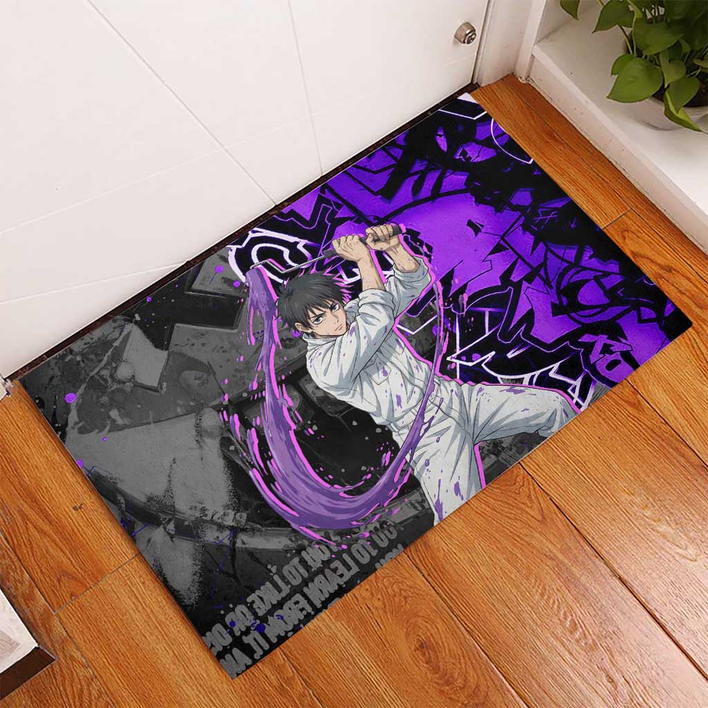 Yuta Okkotsu Jujutsu Kaisen Rubber Doormat Neon Graffiti Anime Fusion