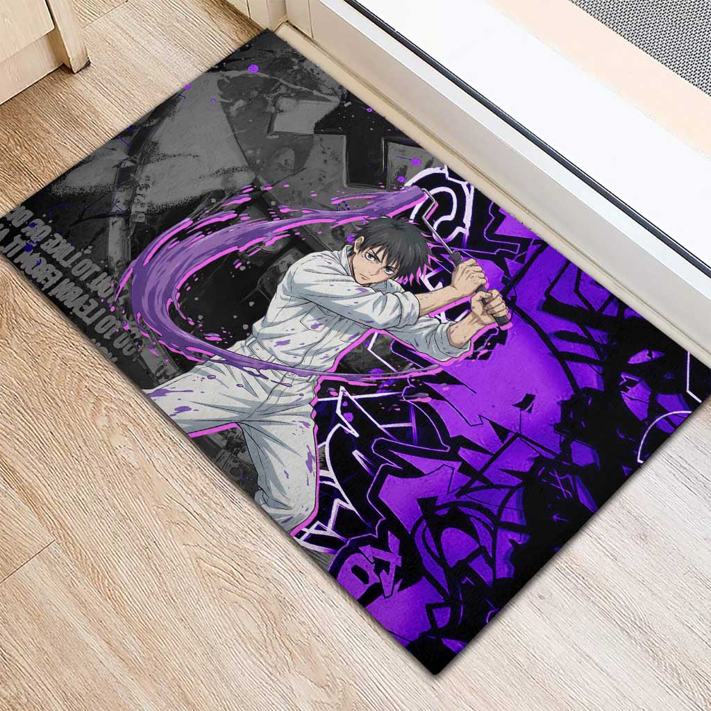 Yuta Okkotsu Jujutsu Kaisen Rubber Doormat Neon Graffiti Anime Fusion