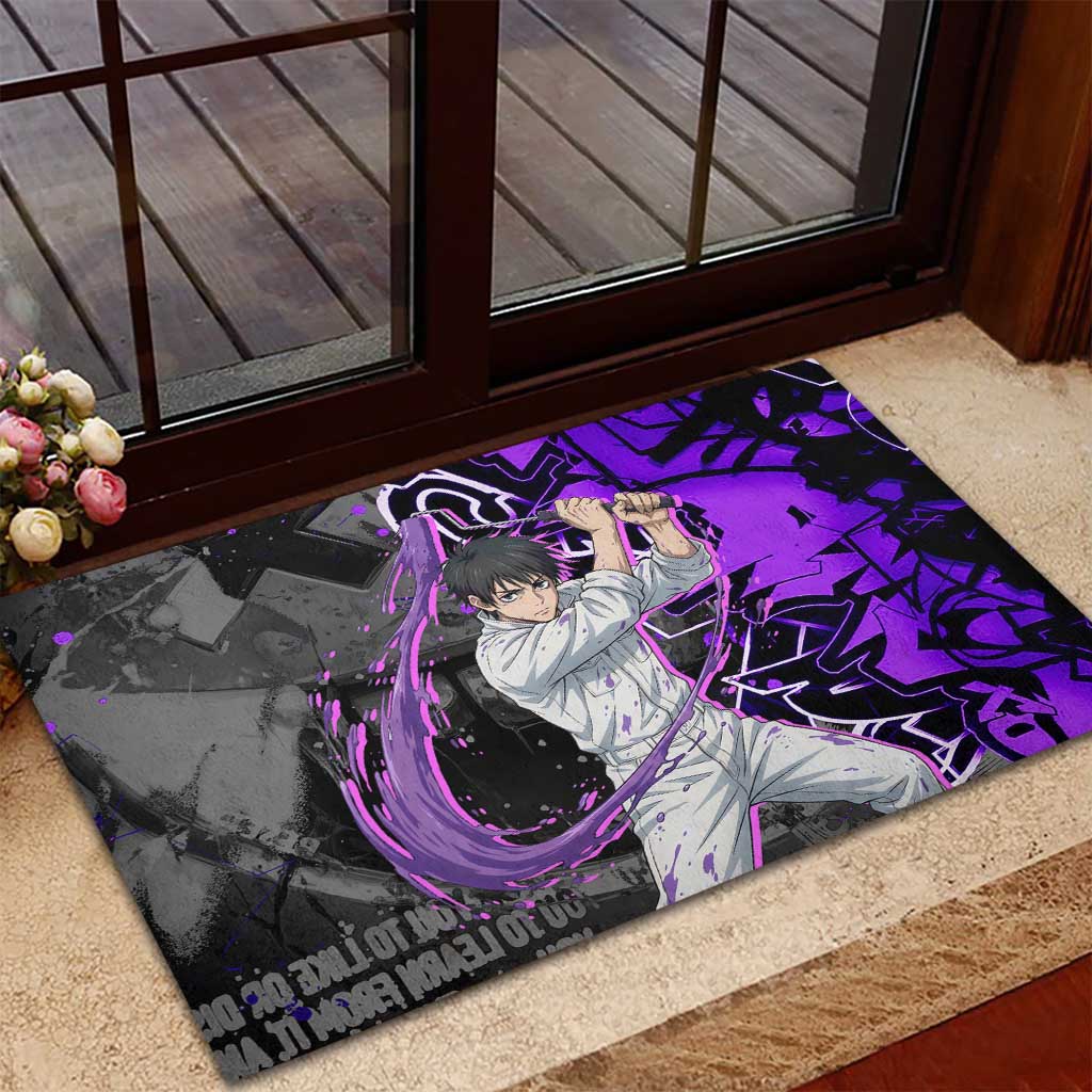 Yuta Okkotsu Jujutsu Kaisen Rubber Doormat Neon Graffiti Anime Fusion