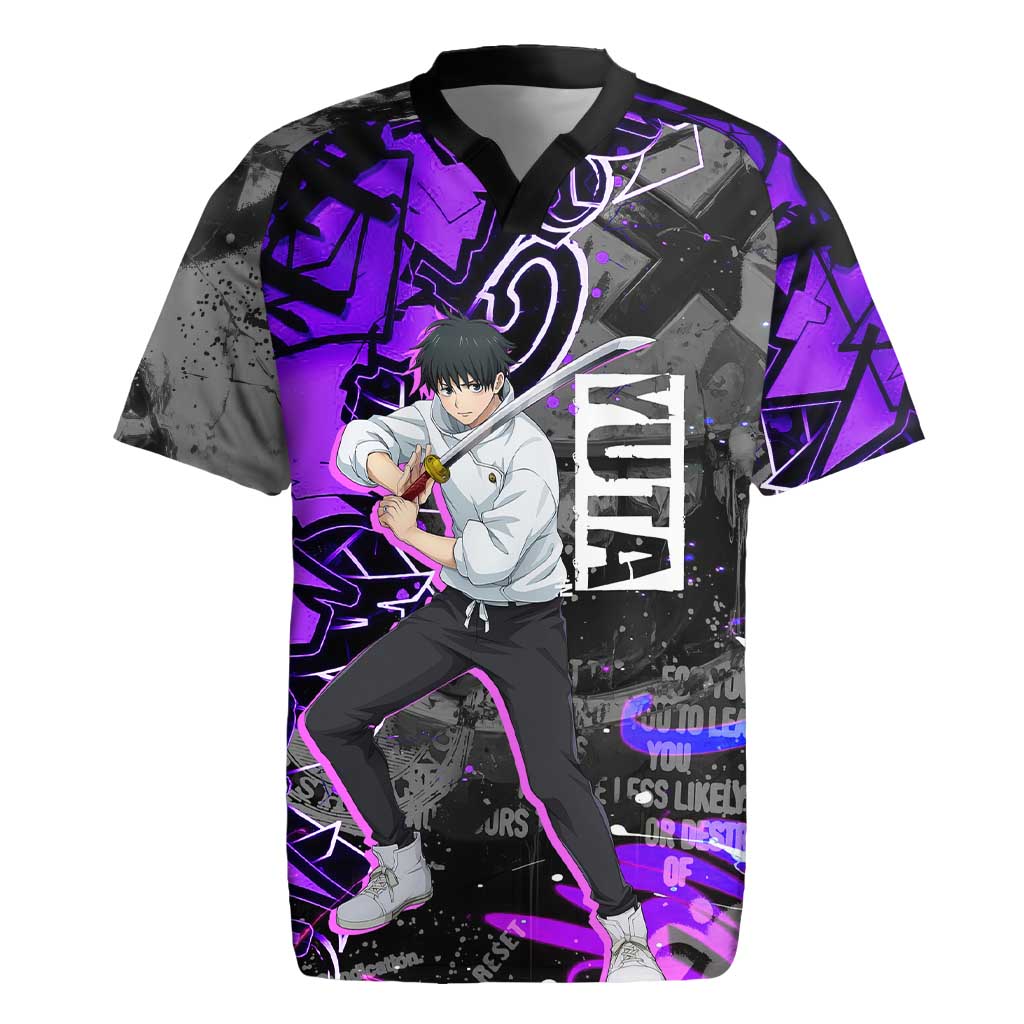 Yuta Okkotsu Jujutsu Kaisen Rugby Jersey Neon Graffiti Anime Fusion