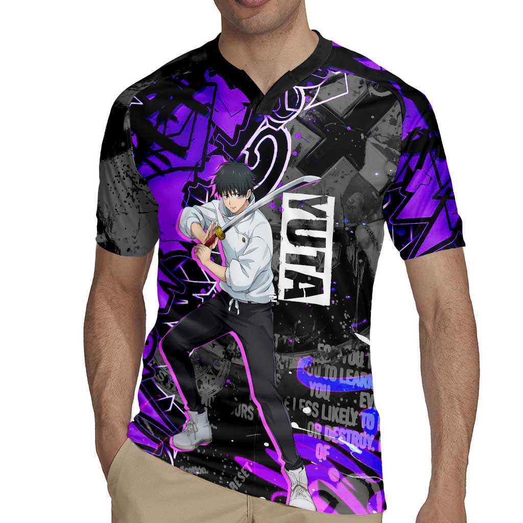 Yuta Okkotsu Jujutsu Kaisen Rugby Jersey Neon Graffiti Anime Fusion