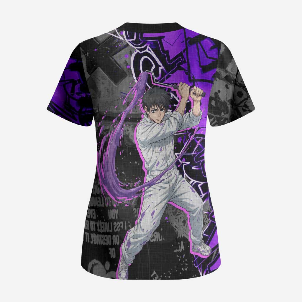 Yuta Okkotsu Jujutsu Kaisen Scrub Top Neon Graffiti Anime Fusion