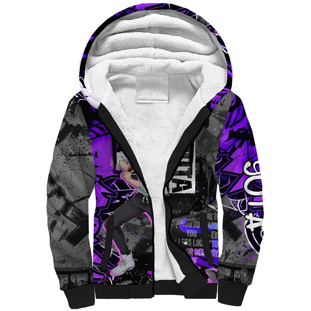 Yuta Okkotsu Jujutsu Kaisen Sherpa Hoodie Neon Graffiti Anime Fusion