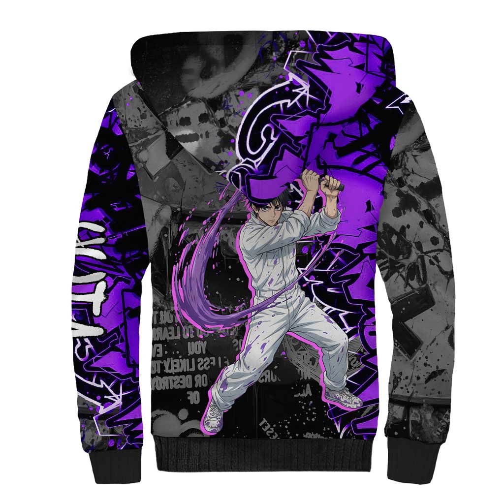 Yuta Okkotsu Jujutsu Kaisen Sherpa Hoodie Neon Graffiti Anime Fusion