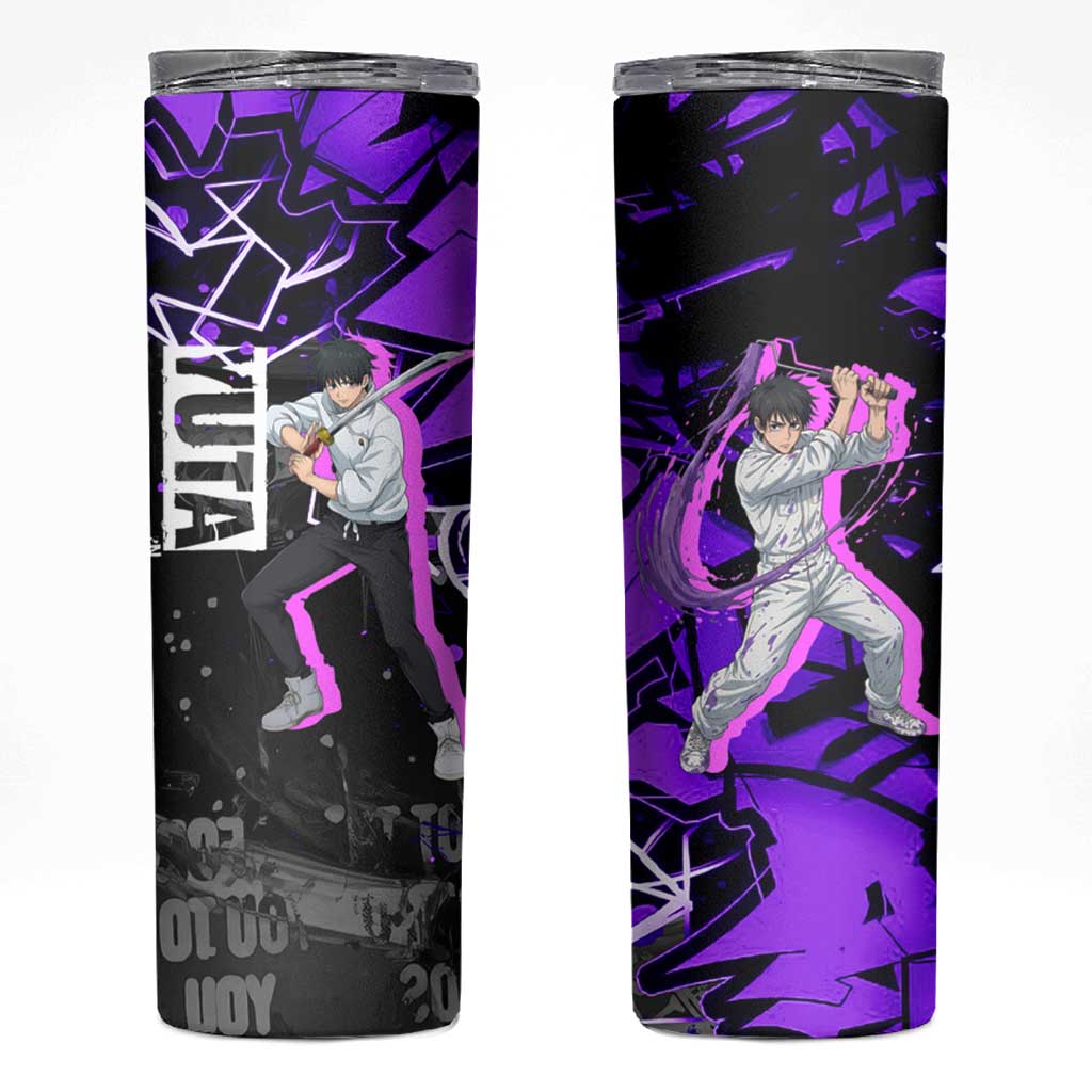 Yuta Okkotsu Jujutsu Kaisen Skinny Tumbler Neon Graffiti Anime Fusion