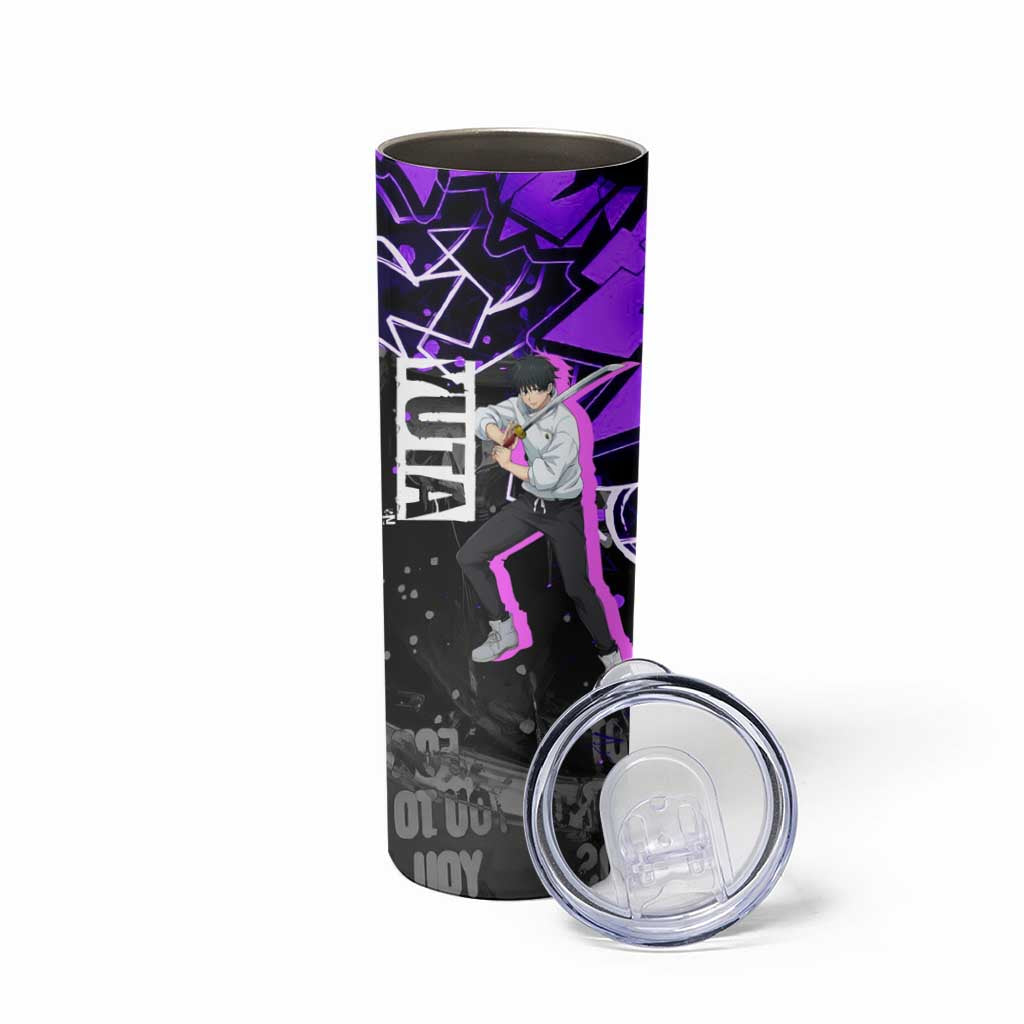 Yuta Okkotsu Jujutsu Kaisen Skinny Tumbler Neon Graffiti Anime Fusion